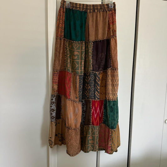 Sunset Patchwork Maxi Skirt