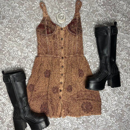 Wildflower Button Mini Dress