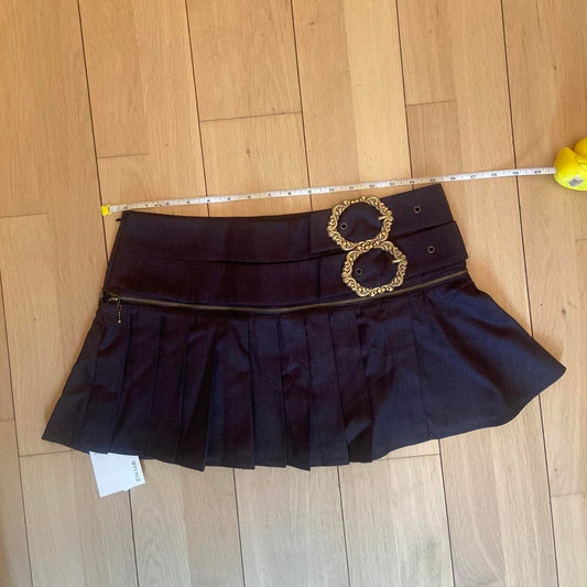 Brown Leather Mini Skirt