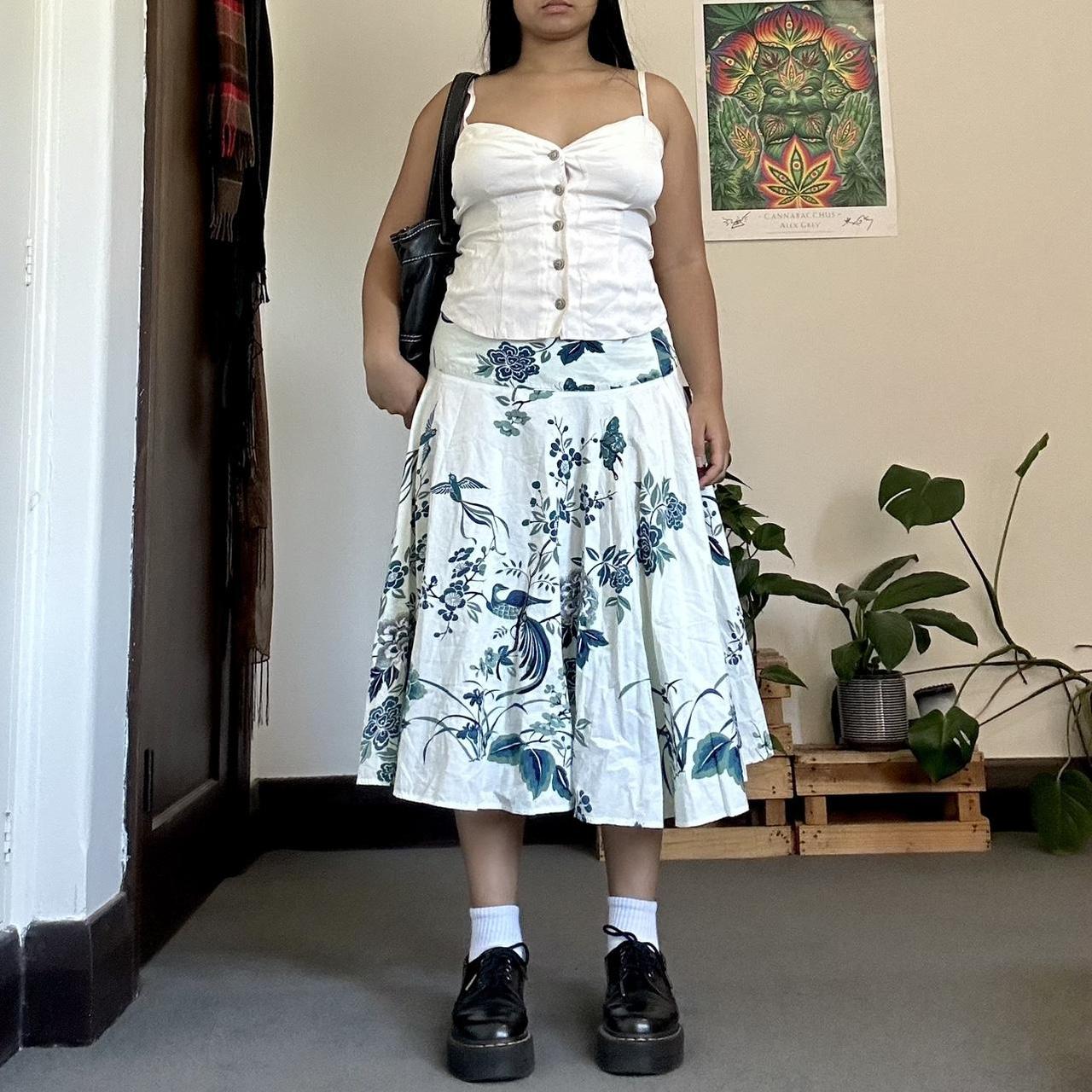 Vintage Floral Midi Skirt