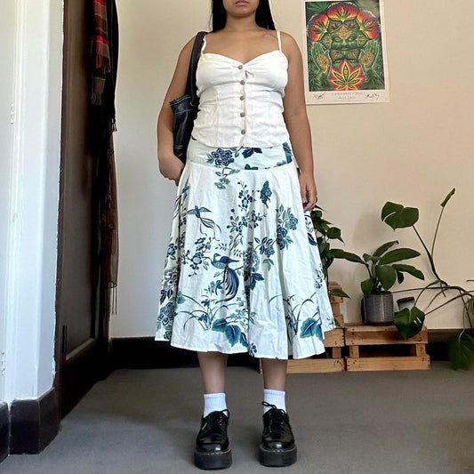Vintage Floral Midi Skirt